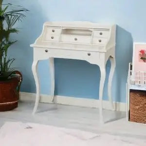 Scrivania scrittoio in legno massiccio gambe provenzali mod Venezia bianco