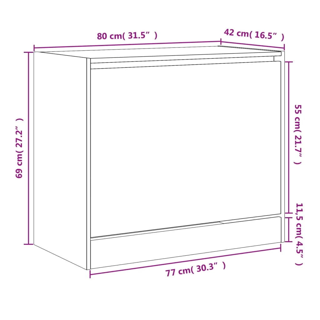 Scarpiera mobile contenitore per scarpe mobile per ingresso/corridoio/soggiorno 80 x 42 x 69 cm legno ingegnerizzato nero 02_0022028
