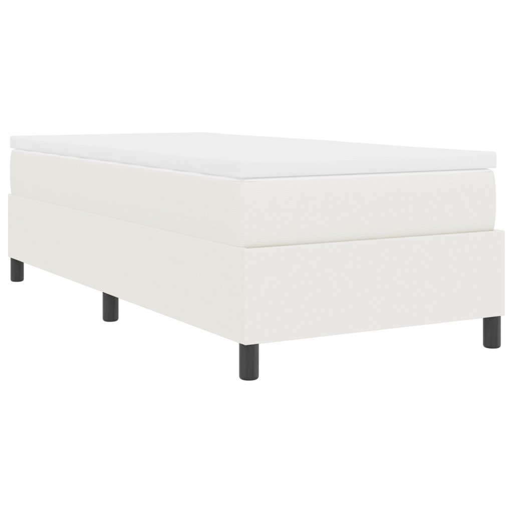 Letto con Rete a Doghe e Materasso Bianco 80x200 cm Tessuto a Coste