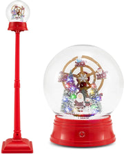 150 CM Lampione Natalizio Musicale, Lampada Festiva con Lanterna a Globo di Neve Attivata dal Suono, Albero di Natale, Babbo Natale, Soldato e Scatole Regalo (Modello 4)