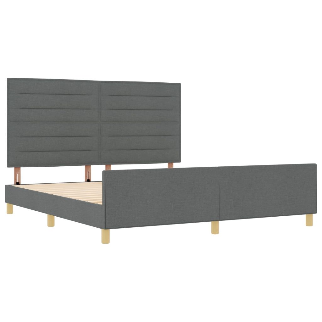 Letto Grigio Scuro 180x200 cm Tessuto