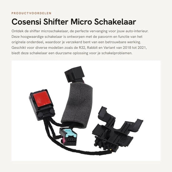 Vario Schakelaar Micro - Pezzo di Ricambio - Duraturo - Standard - Interno Auto - Adatto per R32, Rabbit, Variant, Novo