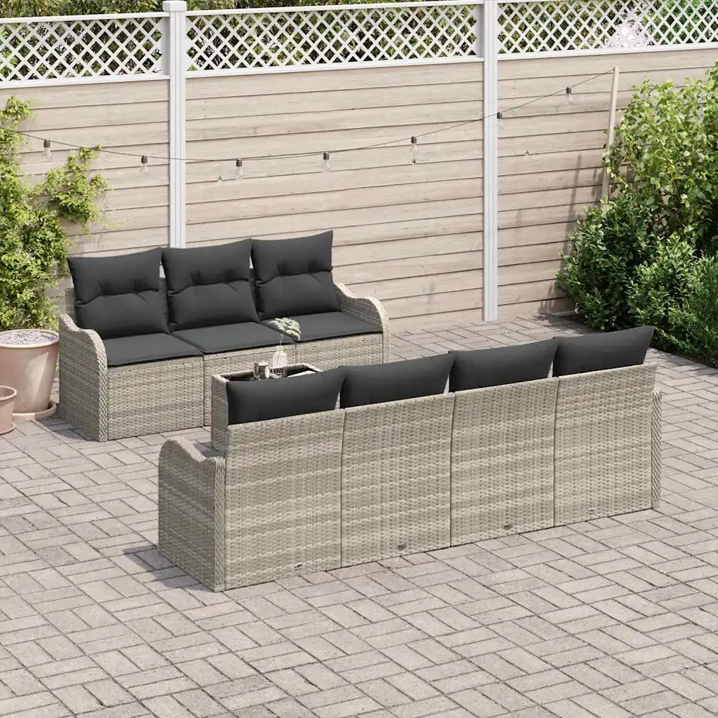 Set Divano da Giardino 8 pcs Grigio chiaro e grigio scuro 3354281