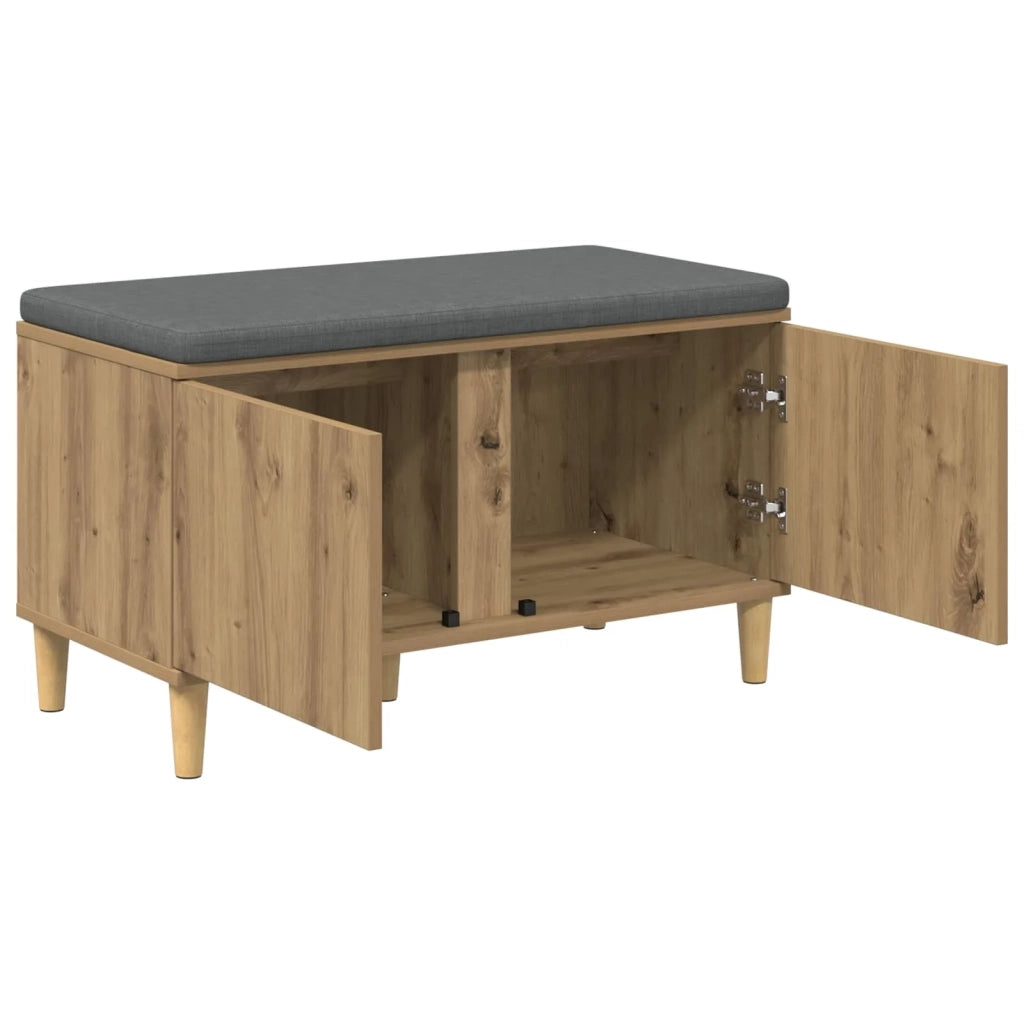 Panca per scarpe con cuscino Rovere Artigianale 80 x 38 x 46 cm 906153
