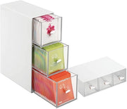 Organizzatore multifunzionale per cucina - Scatola di stoccaggio - 3 cassetti - 7,7L x 16,6W x 22,8H cm
