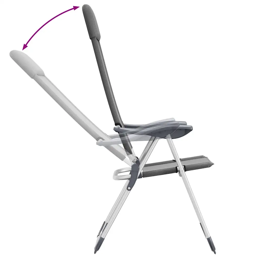Sedie Pieghevoli da Campeggio 4 pz Grigio in Alluminio 44307
