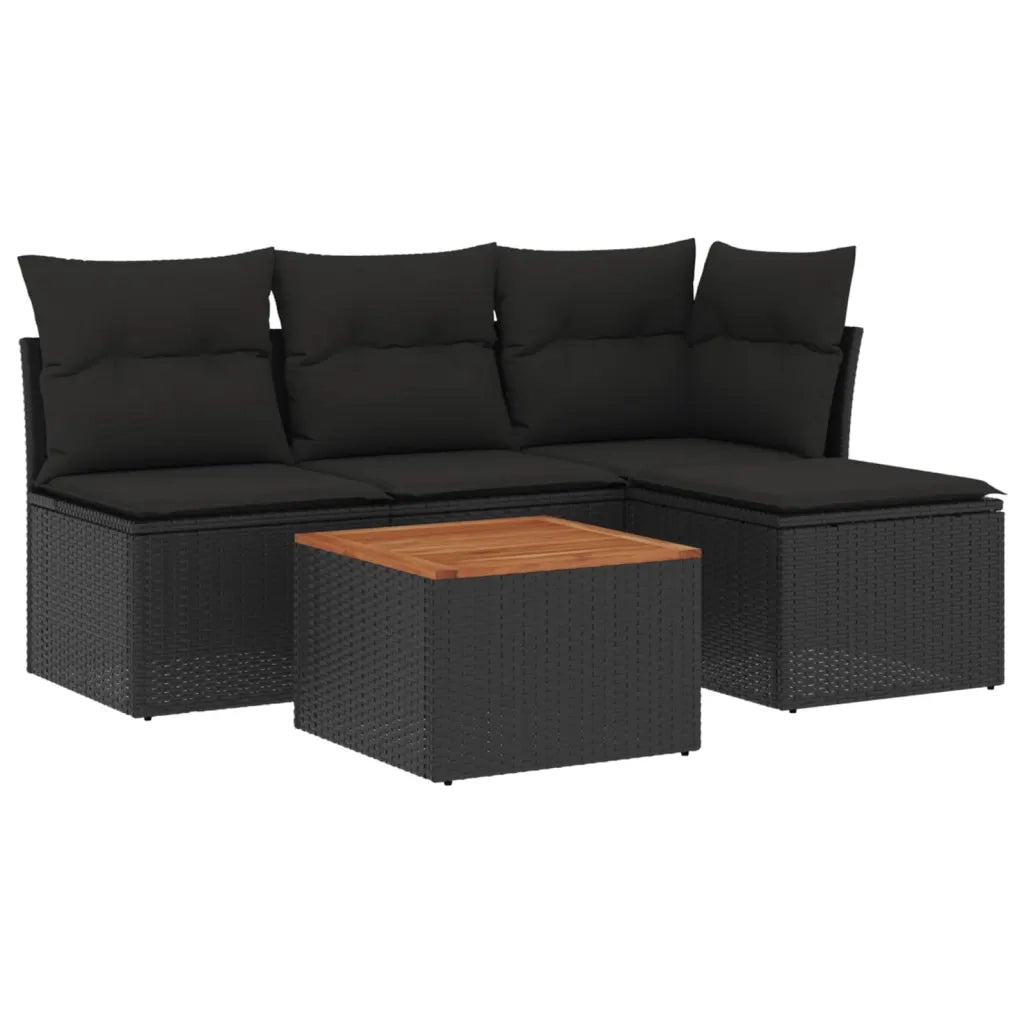 Set Divani da Giardino 5 pz con Cuscini in Polyrattan Nerocod mxl 89130