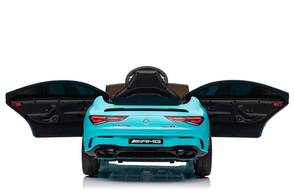 Macchina Elettrica per Bambini 12V con Licenza Mercedes CLA45 AMG Turchese