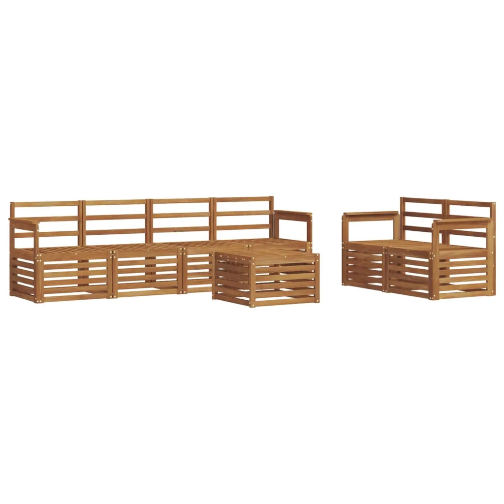 Set di divani da esterno 7 pcs Naturale