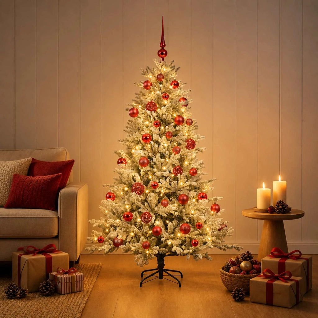 Albero di Natale artificiale con palline 120 cm 150 LED 3465845