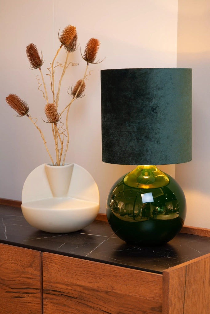 Lampada da tavolo in vetro con paralume verde E14 Esterad Lucide