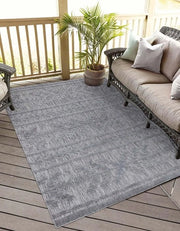 Tappeto Resistente al Tempo per Esterni e Interni, 150x150 cm, Stile Etneo, colore Antracito.