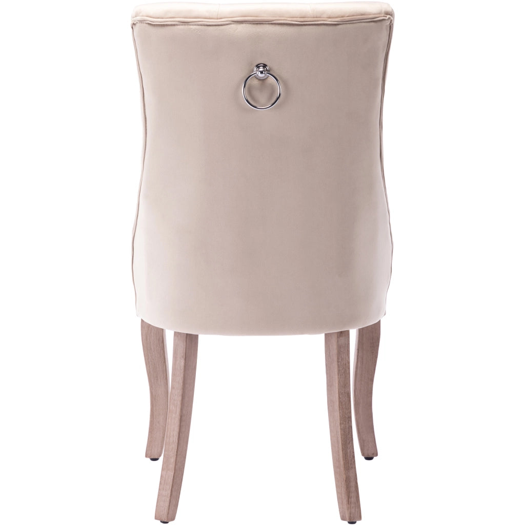 SEDIA da pranzo in velluto beige 97x51x47 cm, schienale alto, Set da 4 pezzi