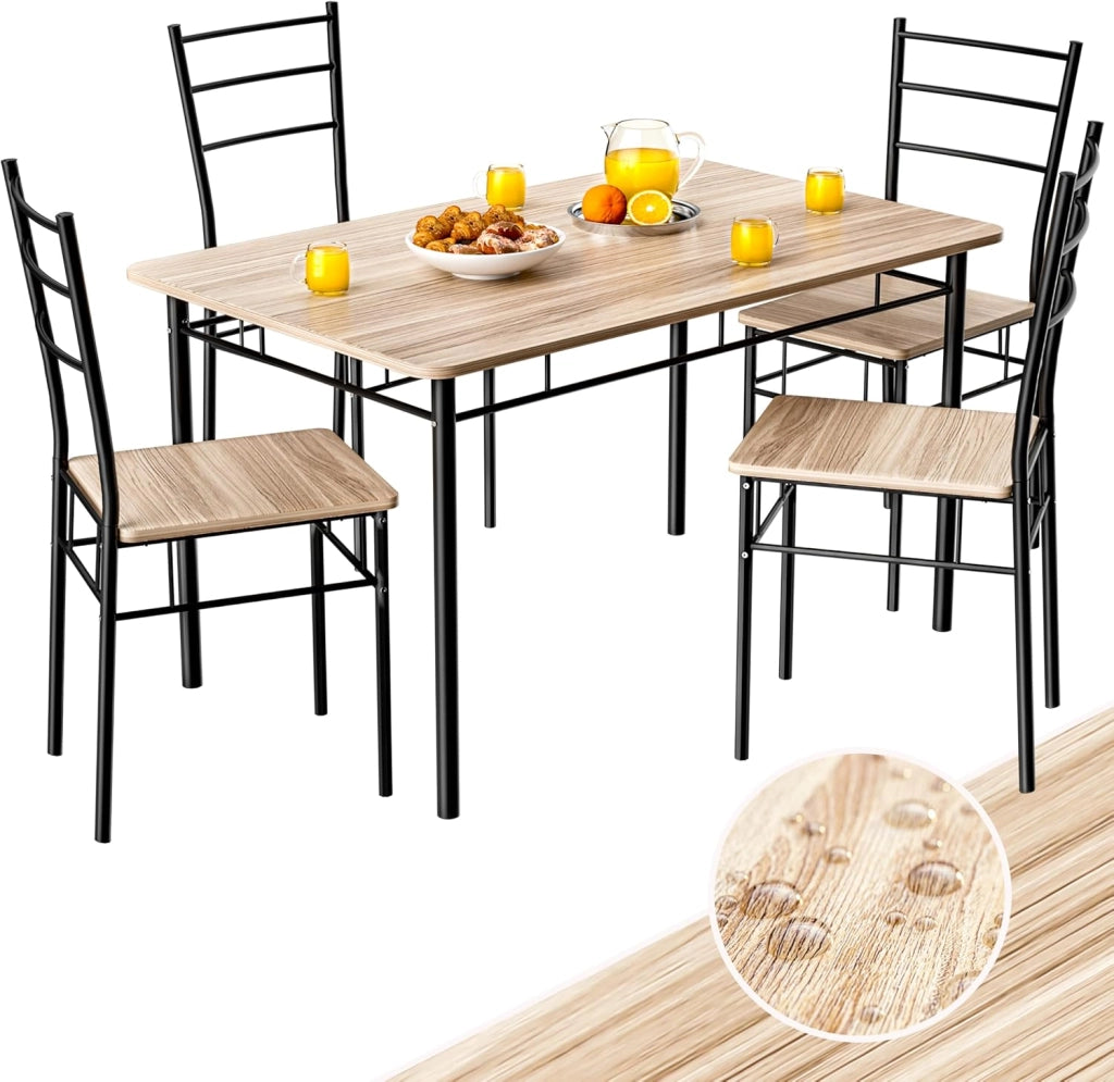® Gruppo di Sedute Leo Set 5 Pezzi Tavolo da Pranzo con 4 Sedie Set di Mobili per Sala Cucina Soggiorno Salotto Set da Pranzo Tavoli Sedia