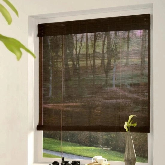 Bambù lastre di legno fine per interni cioccolato scuro L 120 x H 180 cm - Stand di supporto standard