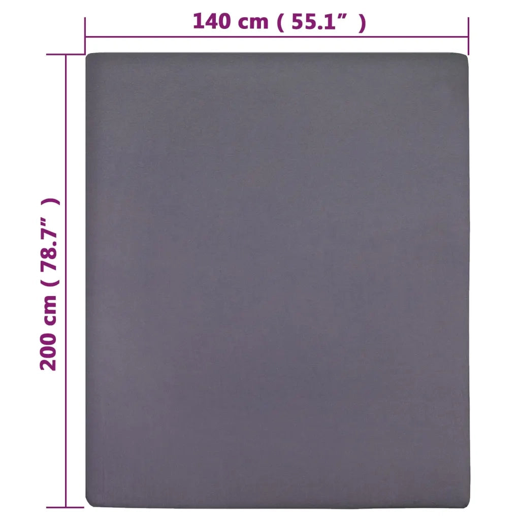 Lenzuolo con Angoli Jersey Antracite 140x200 cm Cotone CFW1406347