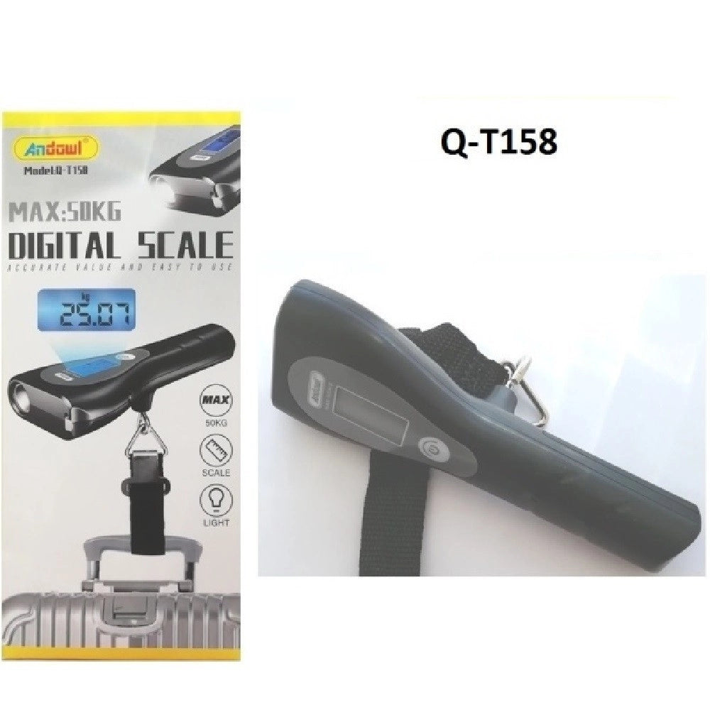 Trade Shop - Bilancia Digitale Portatile Per Bagagli Fino A 50kg Metro Torcia Display Q-t158 -