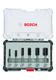 2607017466 - Set frese da 6 pz. bit dritti codolo da 8 mm 6-piece Straight Router Bit Set.