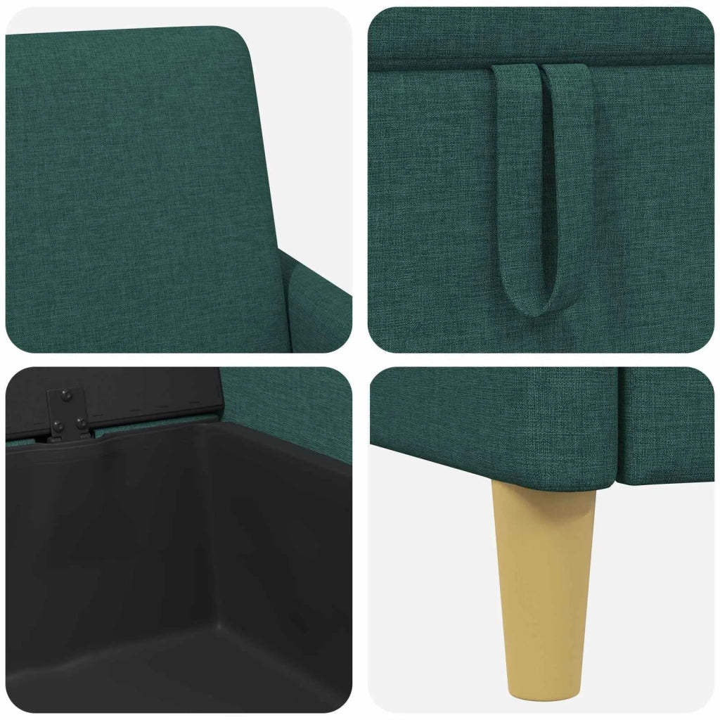 Divano con Storage Verde Scuro 152 x 78 x 87 cm Poliestere 42036924