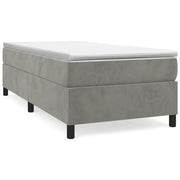 Letto singolo | Letto per adulti | Giroletto a Molle con Materasso Grigio Chiaro 100x200cm Velluto