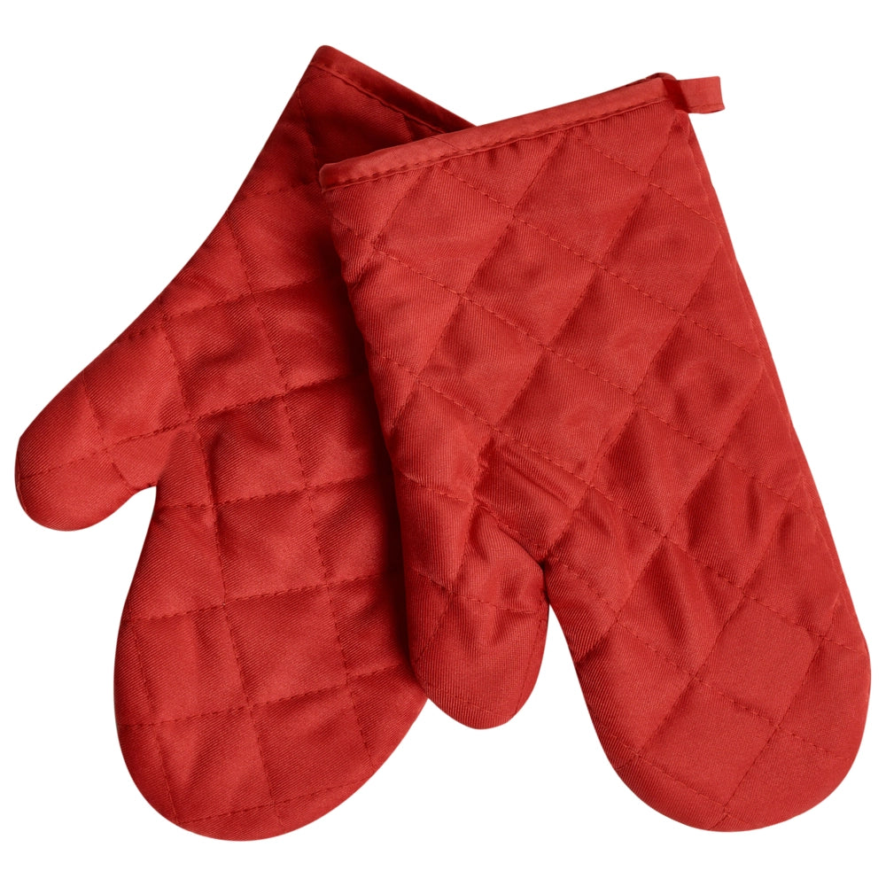Set da cucina Grembiule Guanti da forno e strofinacci rosso tessuti da cucina