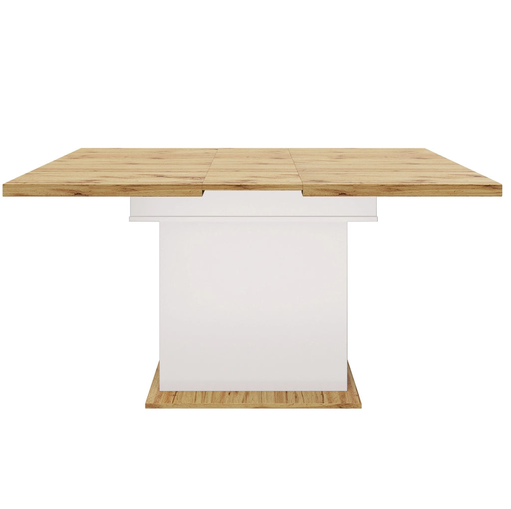 Tavolo da pranzo allungabile 110-140x80x75 cm con vano portaoggetti; MDF e metallo
