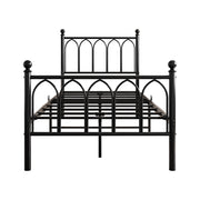 Letto Singolo 90x200 cm; USB; LED Regolabile e Presa; in MDF e Metallo; Nero