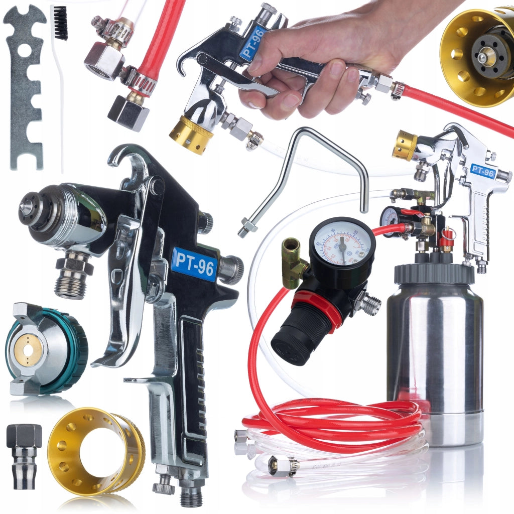 Set di Verniciatura SprayTech FullSet 2L – Pistola Pneumatica Alta Pressione con Serbatoio 2L | Maschera 6200 con Filtri