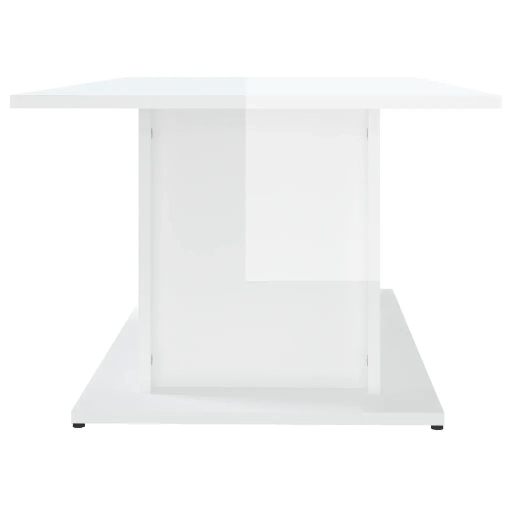 Tavolino da Salotto Bianco Lucido 102x55,5x40 cm in Truciolato 810313