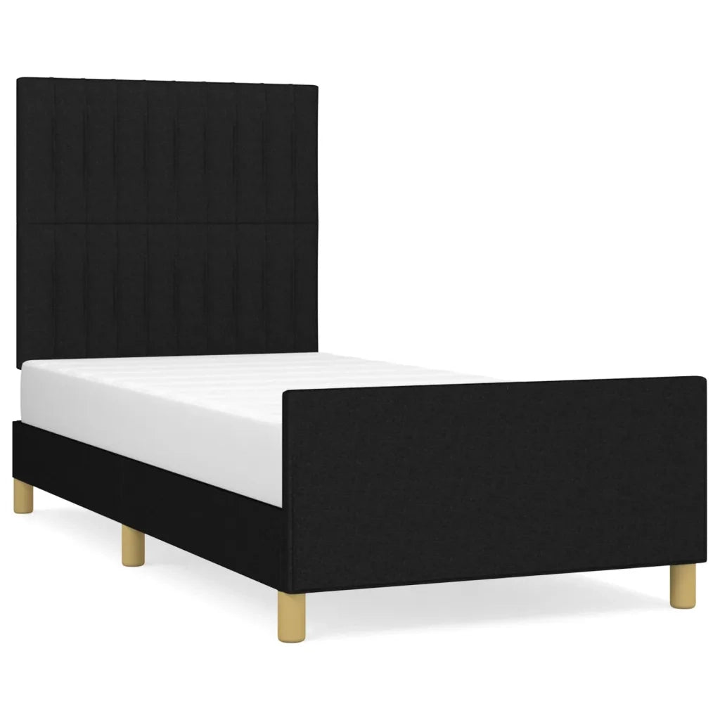 Giroletto con Testiera Nero 90x200 cm in Tessuto cod mxl 62745