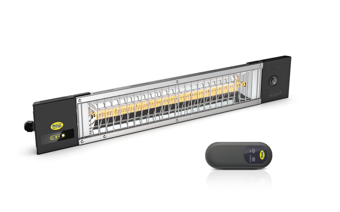 Stufa Elettrica ad Infrarossi 83x3,8x12 cm da Parete 1800W con Telecomando Onde Medie Moel Petalo