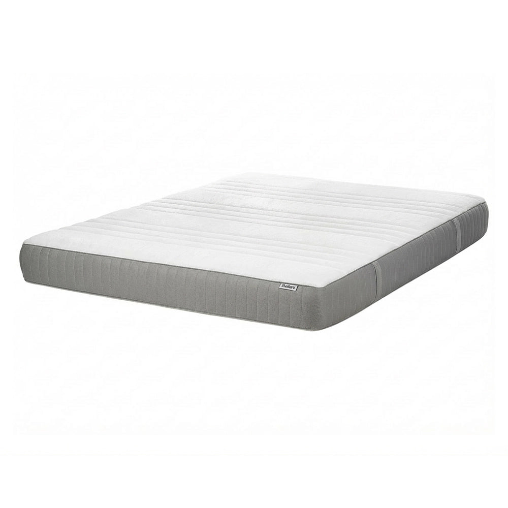 Materasso EU Medio 140 x 200 cm Bianco Grigio Schiuma Imbottitura Poliestere Sfoderabile