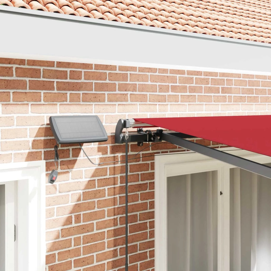 Tenda retrattile-Tenda parasole per balcone Rosso 300 x 250 cm Tessuto
