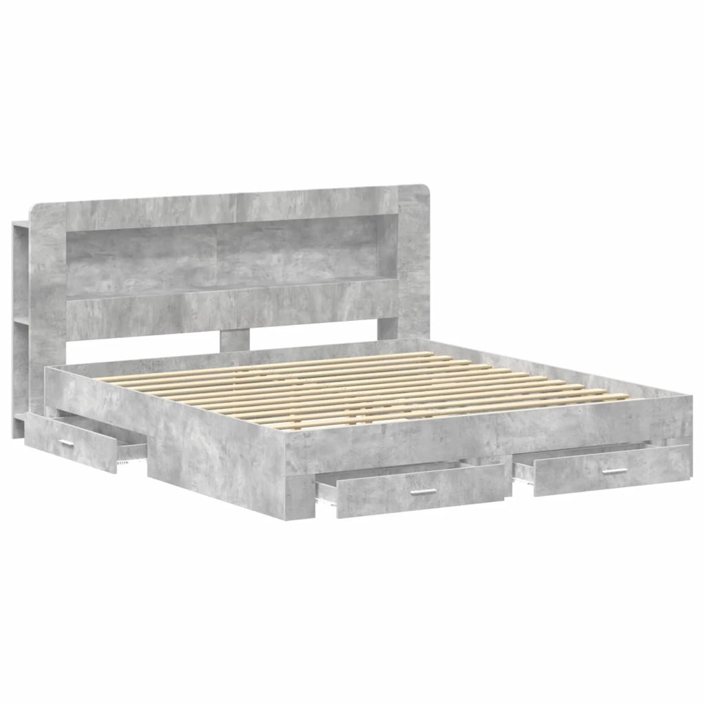 Telaio del letto con storage Grigio Cemento 200 x 200 cm