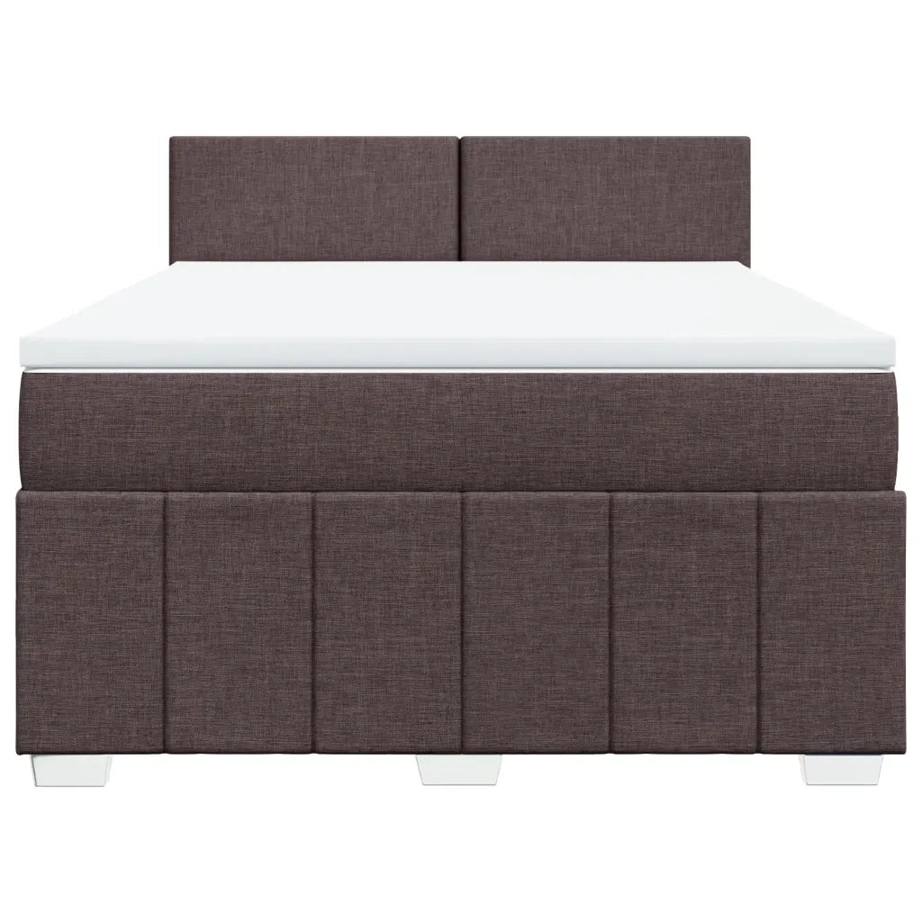 Giroletto a Molle con Materasso Marrone Scuro 140x200cm Tessuto 3287087