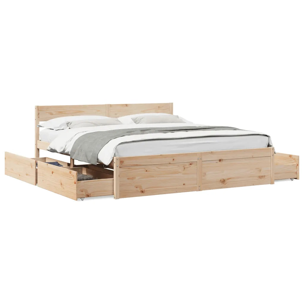 Letto senza Materasso 200x200 cm in Legno Massello di Pino 3282336