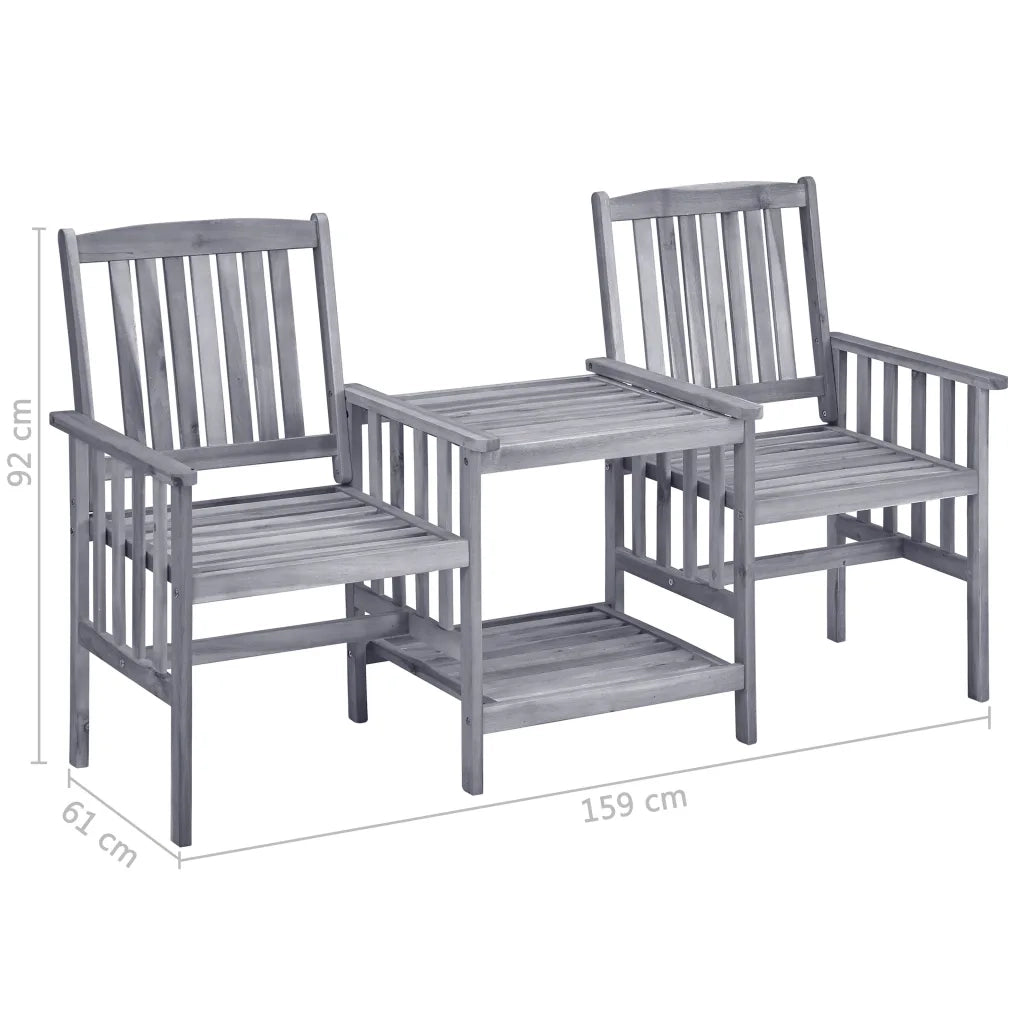 Sedie da Giardino Tavolino da TÃ¨ 159x61x92cm Massello d'Acacia cod mxl 35126
