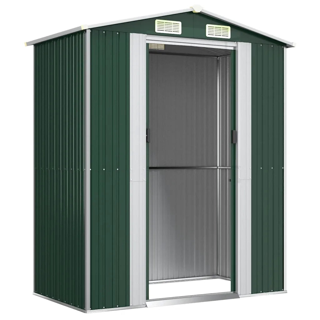 Capanno da Giardino Verde 192x108x223 cm in Acciaio Zincato 319267