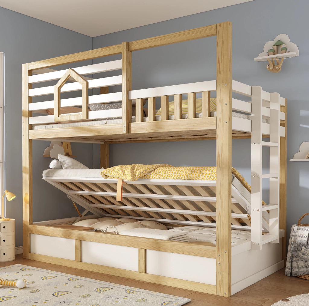 Letto a castello per bambini 90x200 cm con vano idraulico
