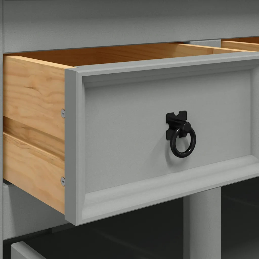 vidaXL Credenza Corona Grigia 112x43x78 cm in Legno di Pino Messicano