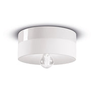 Plafoniera Media Vintage Decò Pi Ceramica Bianco Grezzo 1 Luce E27
