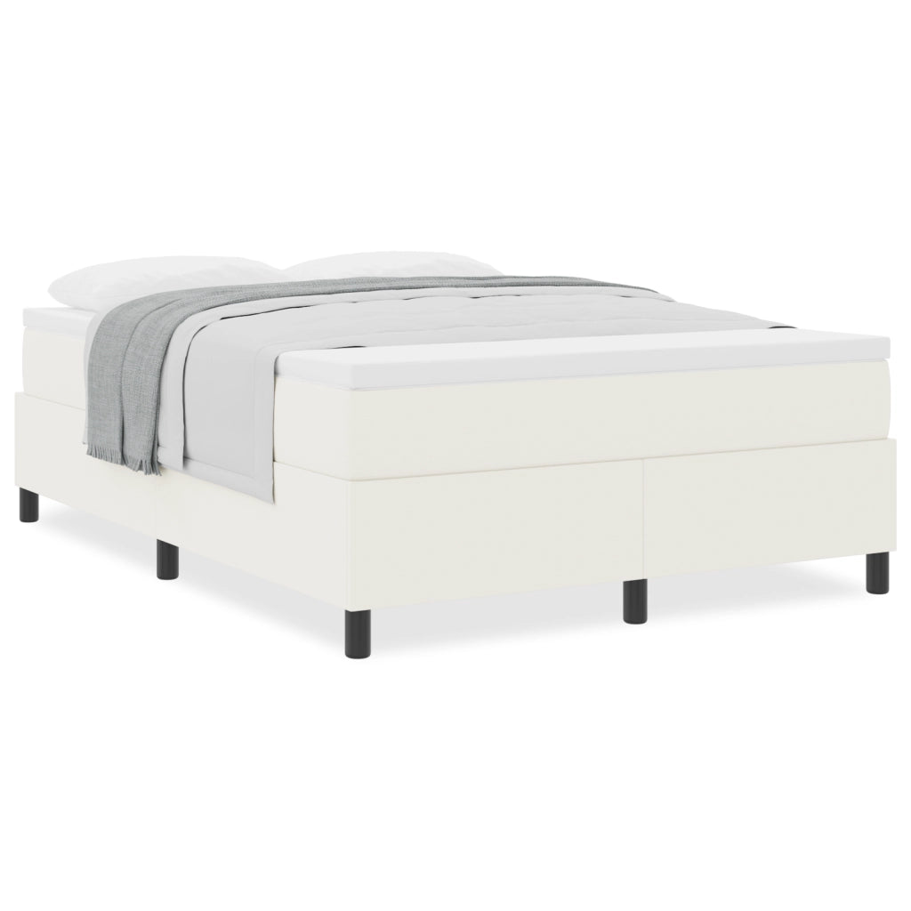 Letto con Box Spring e Materasso Crema 160x200 cm Tessuto in Corduroy