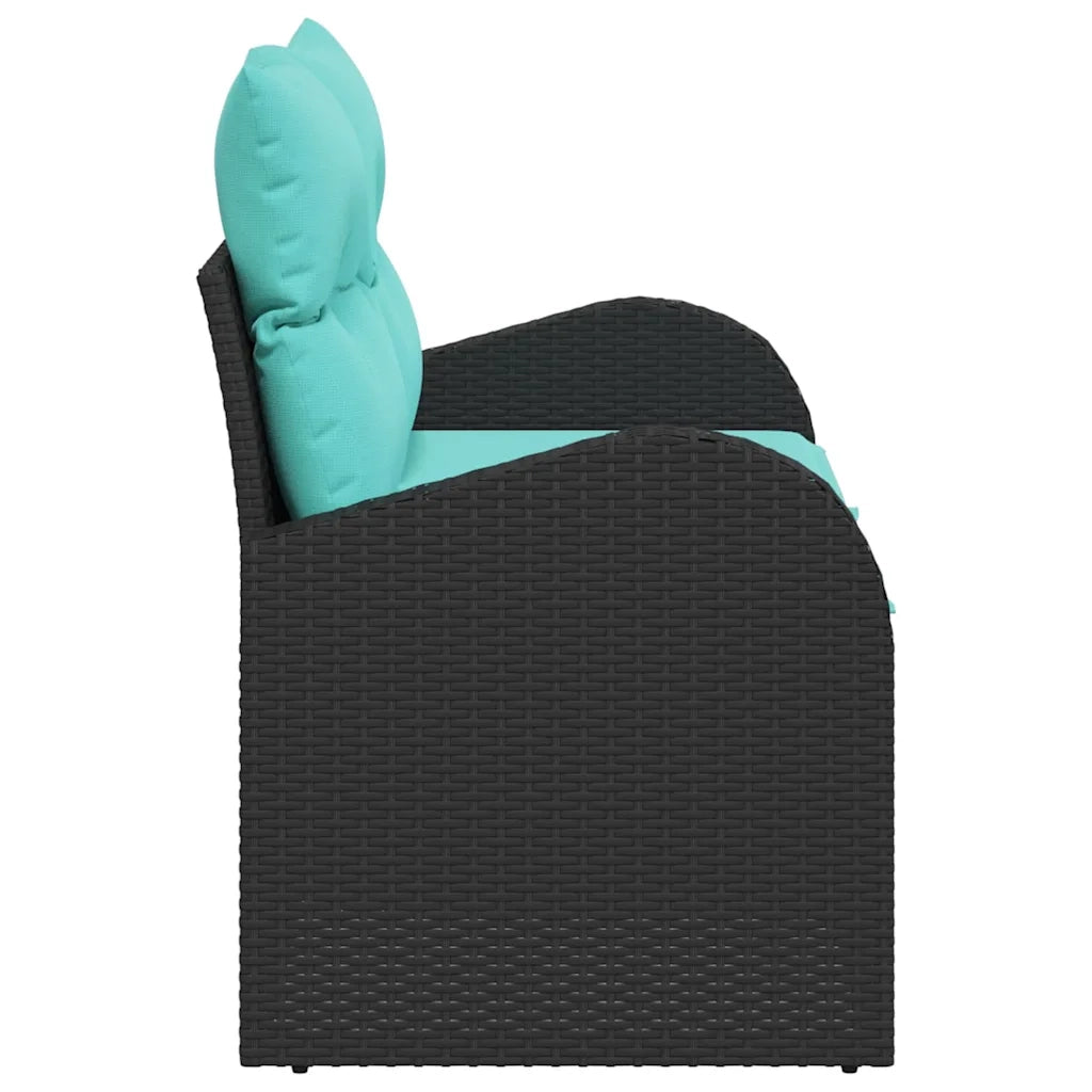 Divano da giardino Nero 124 x 62 x 85cm polyrattan 42006750