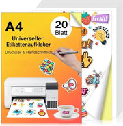 Papier adesivi A4 - stampabile - da stampare da casa - adesivo per stampante - alta qualità - adatto a diverse applicazioni - carta da stampa
