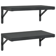 2 pz Mensole a Muro | Scaffale Parete | Ripiano a parete 50x30 cm Nero in Acciaio Inossidabile