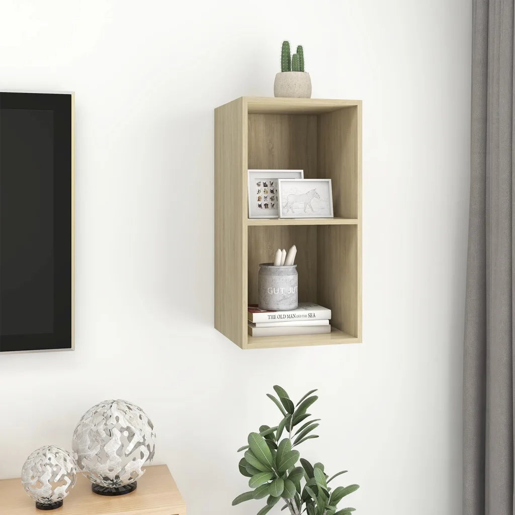 Armadietto da Parete per TV Rovere Sonoma 37x37x72cm Truciolato cod mxl 10152