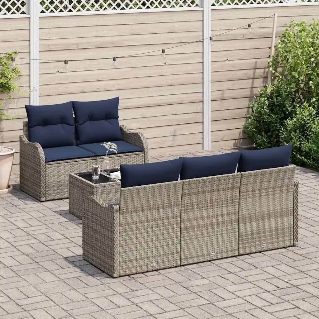 Set Divano da Giardino Grigio 55 x 55 x 37 cm polyrattan 3345585