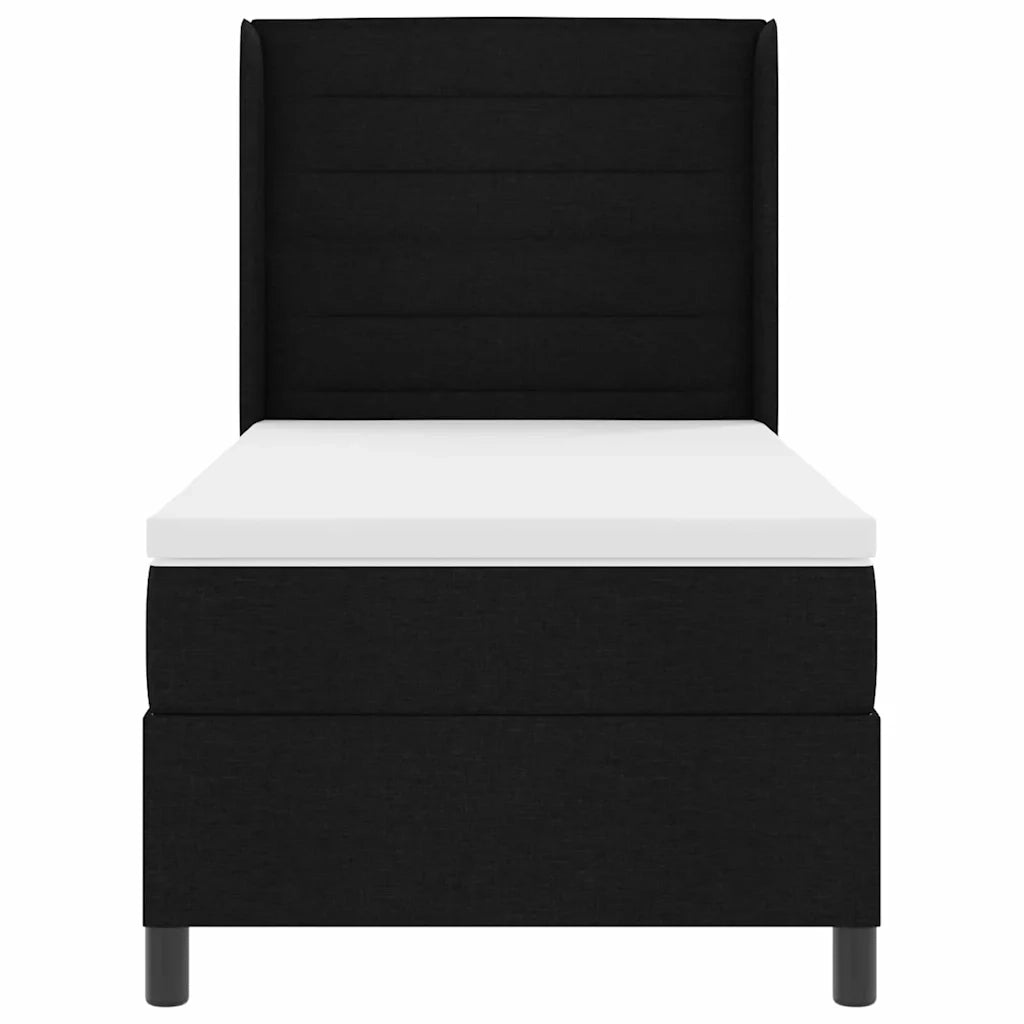 Letto a Sorgente LED con materasso Nero 90 x 190 cm Tessuto 3343415