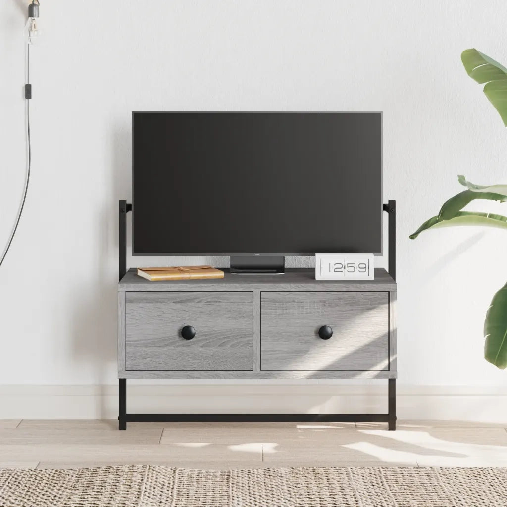 Mobile TV a Muro Grigio Sonoma 60,5x30x51 cm Legno Multistrato 833456