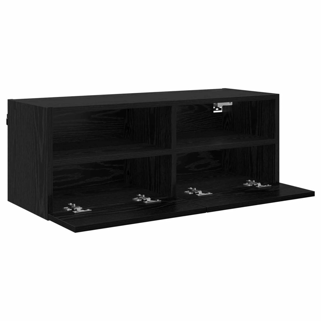 Mobile TV da parete Rovere Nero 80 x 30 x 30 cm 882932